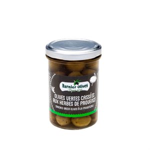 OLIVES VERTES CASSÉES AUX HERBES DE PROVENCE 115g -lot 15123