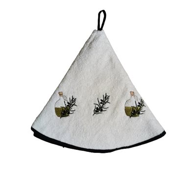 TORCHON ROND GAUFRÉ ÉPONGE HUILE D'OLIVE