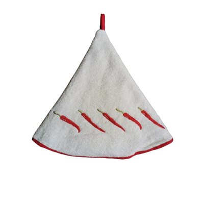 WHITE PEPPER EMBROIDERED ROUND TERRY CLOTH